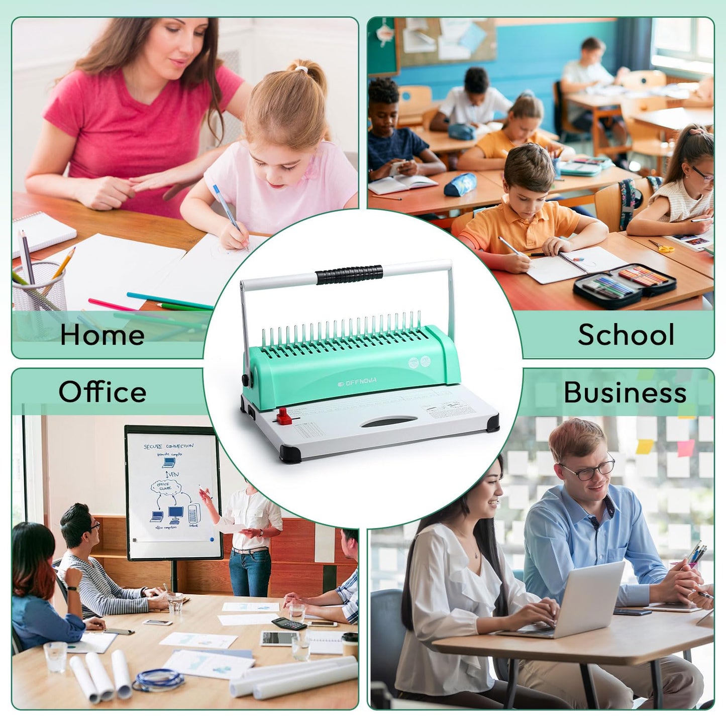 Binding Machine, 21-Hole 450 Sheets Paper Comb
