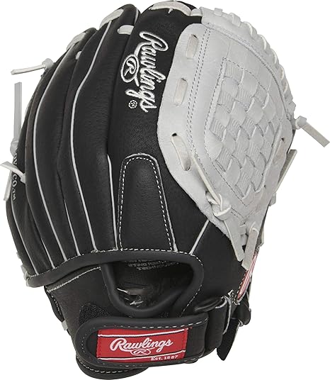 Rawlings | Sure Catch T-Ball & Youth Baseball Glove- Black/ Grey