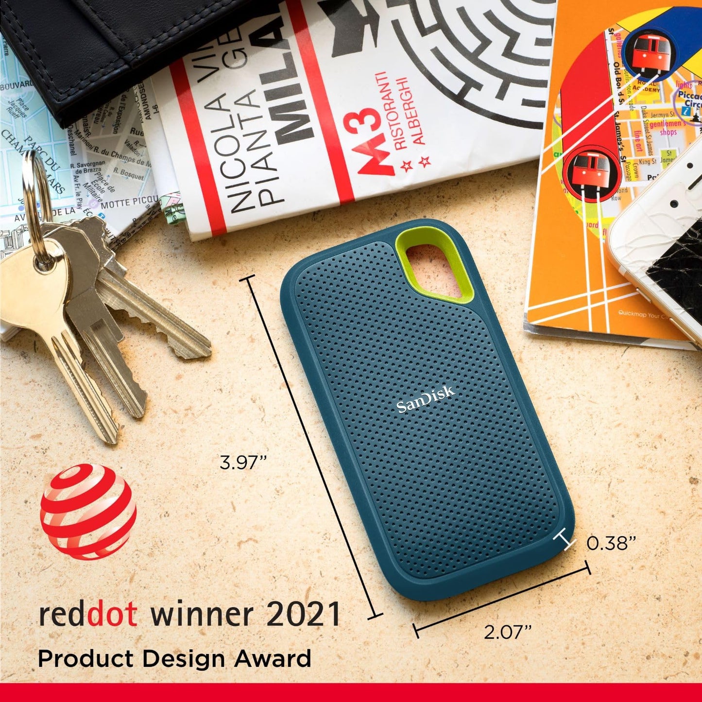 SanDisk 1TB Extreme Portable SSD ate Drive - SDSSDE61-1T00-G25M