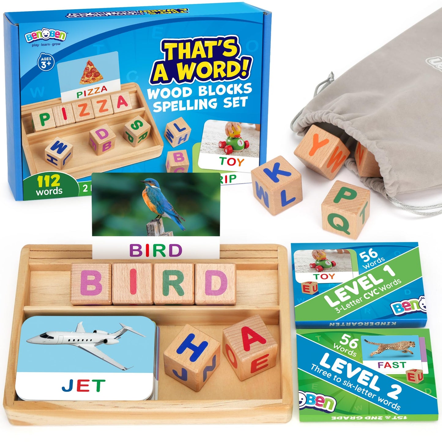 BenBen Spelling Games with Flash Cards, 112 Words- Spelling and Matching