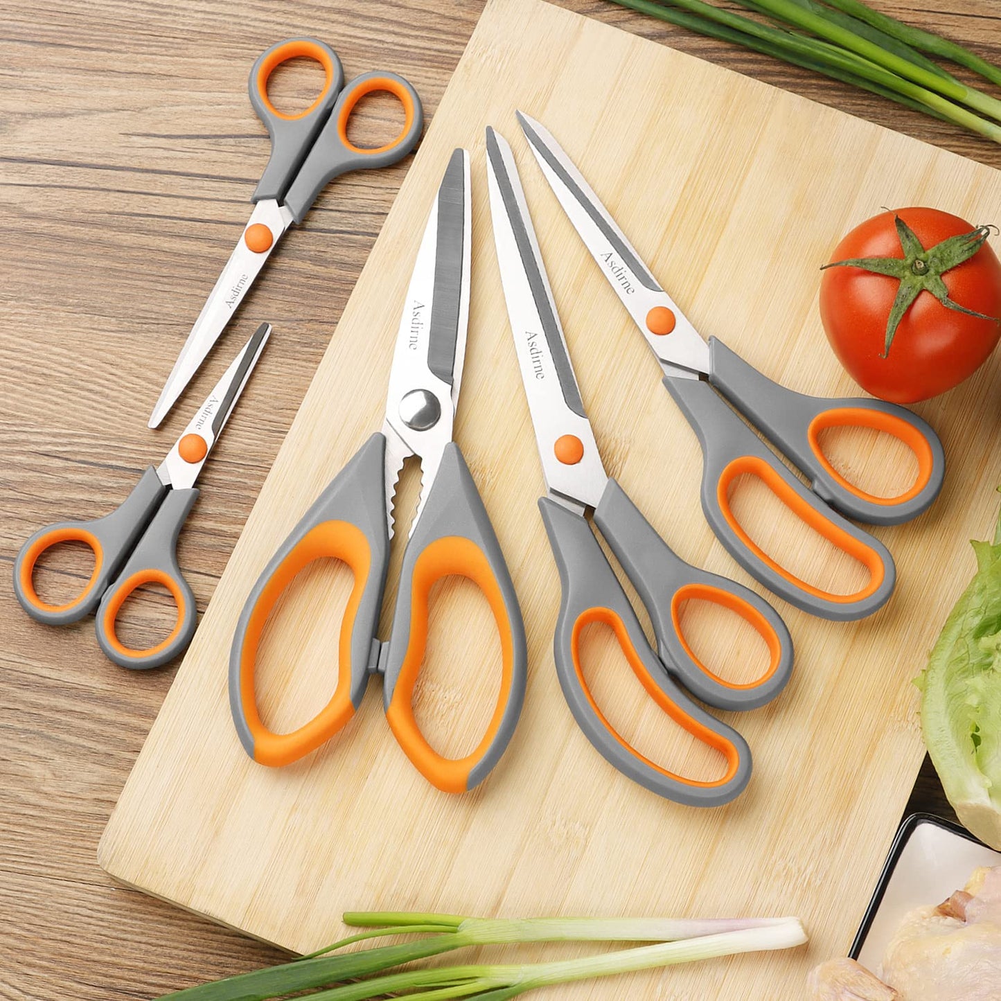 Asdirne Scissors Set, Stainless Steel, 4 Different Sizes
