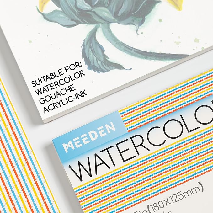 Watercolor Paper Block, 100% Cotton Watercolor Paper Pad of 20 Sheets