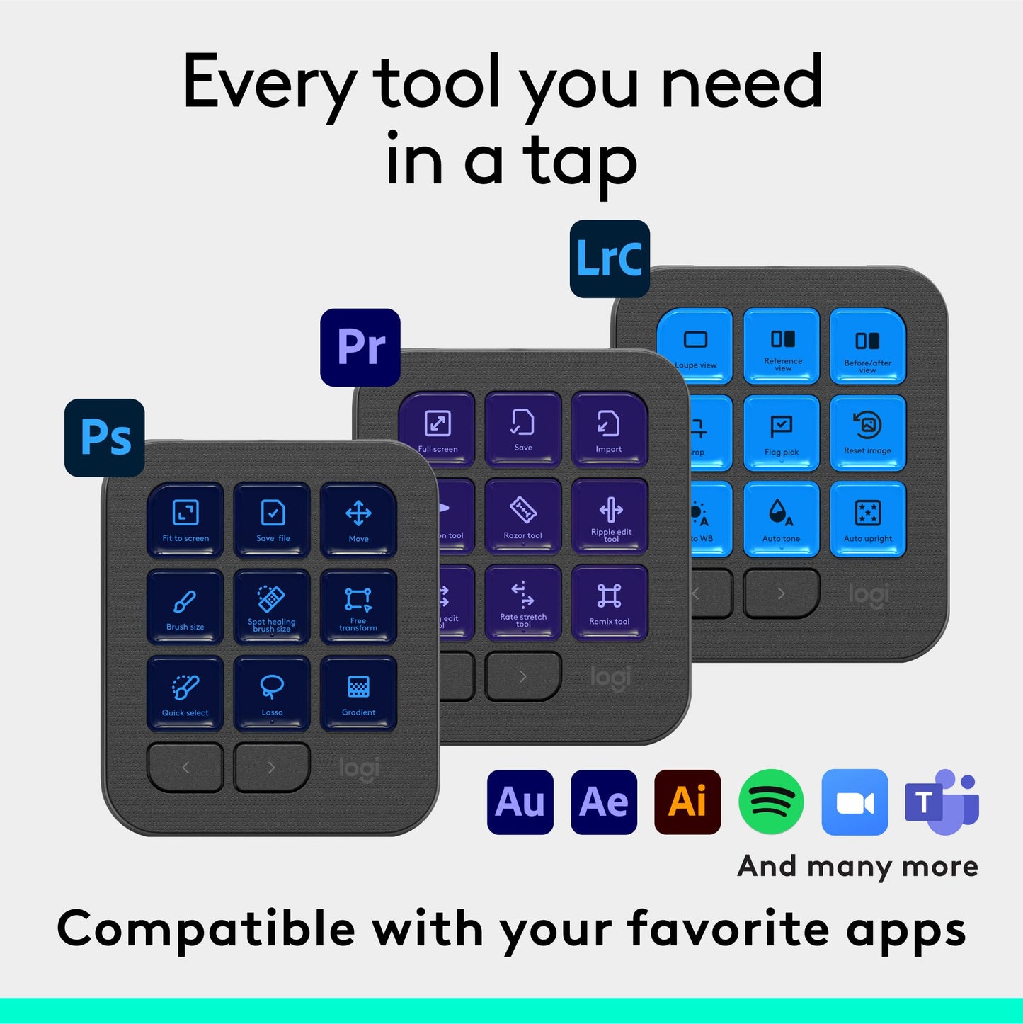 Logitech MX Creative Console, 9 Customizable LCD Keys,