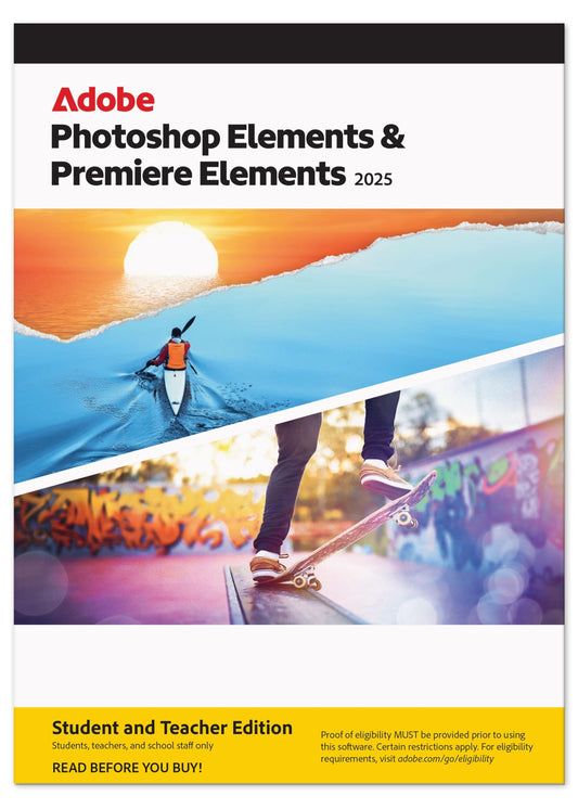 Adobe Photoshop Elements 2025 & Premiere Elements 2025 Student & Teacher Edition | PC/Mac Code