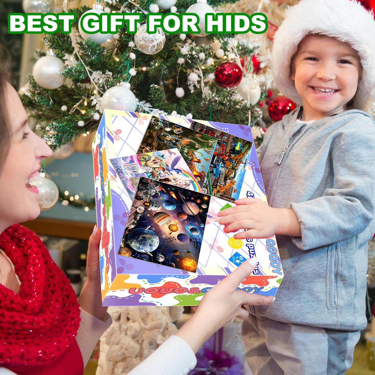 4 Packs 100 Piece Puzzles- space, unicorn dinosaur, equipment