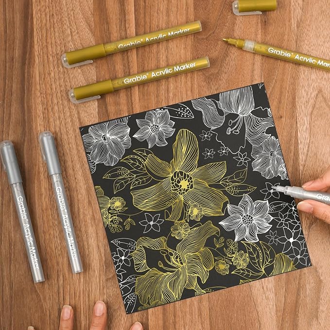 Silver & Gold Acrylic Paint Marker Set
