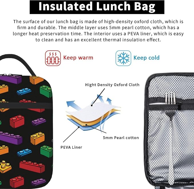 Insulated Lunch Bag, Leakproof Portable Box