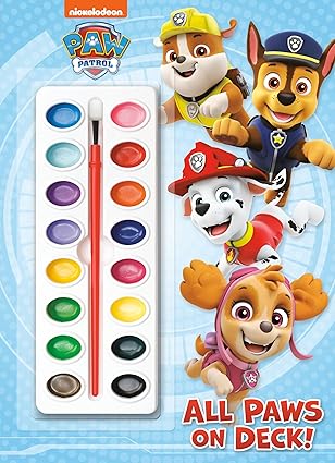 All Paws on Deck! (Paw Patrol): Activity Book with Paintbrush and 16 Watercolors Paperback