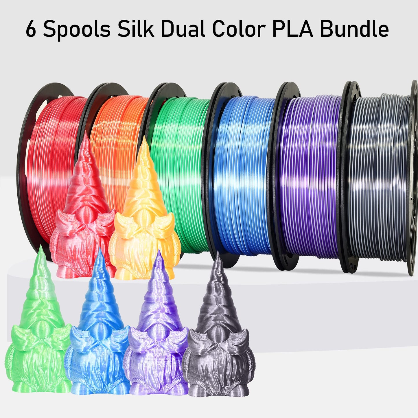 Dual Color 1.75mm 3D Printer Filament Bundle- D