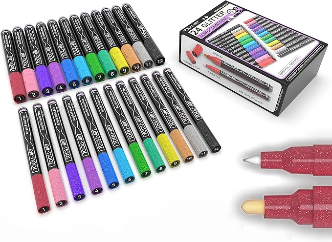 Tooli-Art- Glitter - Acrylic Paint Pens