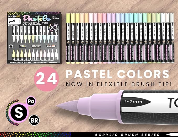 Tooli-Art- Pastel- Chisel - Acrylic Paint Pens