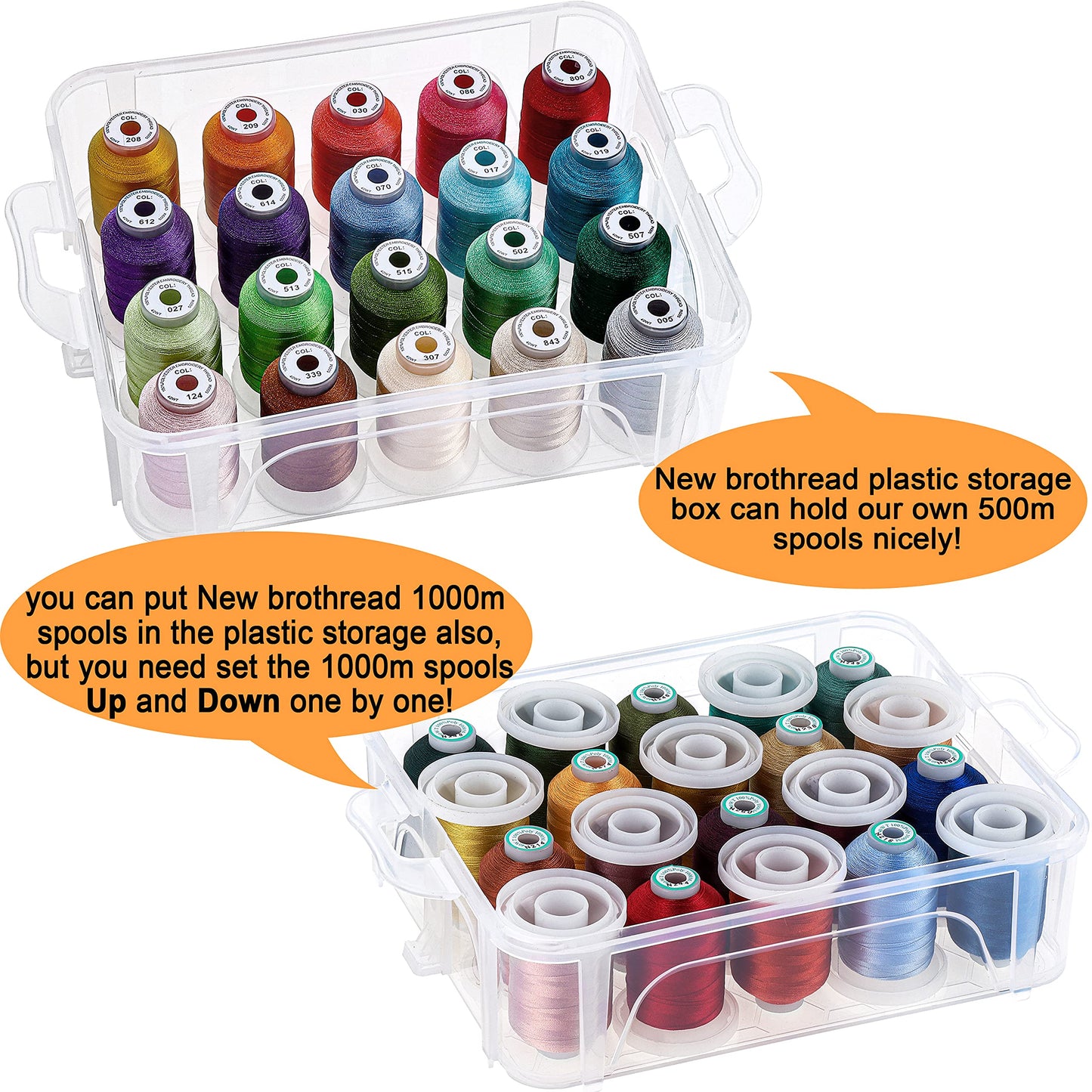 New brothread 4 Layers Stackable Clear Storage Box/Organizer- spools