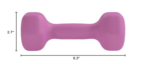 Neoprene Dumbbell Hand Weights, Easy to Grip, 3 Pounds, Purple, Pair