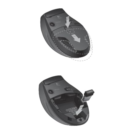 Logitech M705 Marathon Full Size 2.4 GHz Wireless Mouse - Black