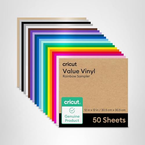 Permanent Vinyl - 50ft Rainbow Sampler, 12in x 12in Sheets (50 Count)