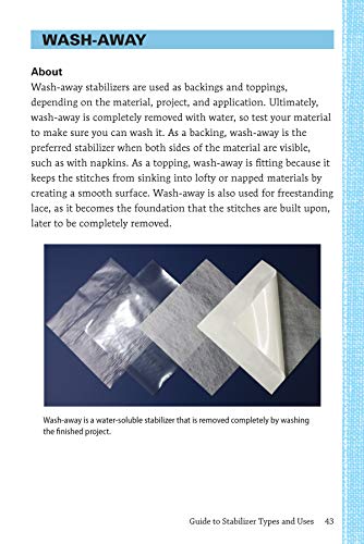 Pocket Guide to Stabilizers: Carry-Along Reference Guide (Landauer) 4x6 Sewing Reference for Tear-Away, Cut-Away, Wash-Away, Heat-Away, and Specialty Stabilizers; Choose the Right One for Each Project