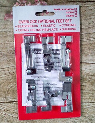 Set of 6 Serger Overlock Feet for Singer QuantumLock
