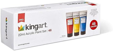 48 PRO Artist Quality 48 Pc. Acrylic Paint Set, 22ml (0.74oz) Tubes, Set of 48 Unique, Highly Pigmented Colors