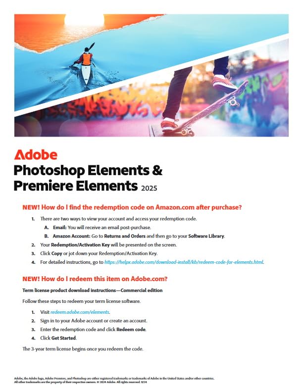 Adobe Photoshop Elements 2025 & Premiere Elements 2025 Student & Teacher Edition | PC/Mac Code