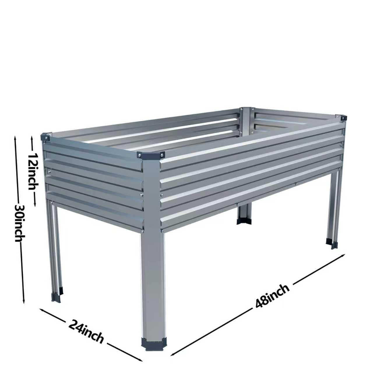 Galvanized Raised Garden Bed with Legs, 2PCS 48×24×30in Elevated Planter Box
