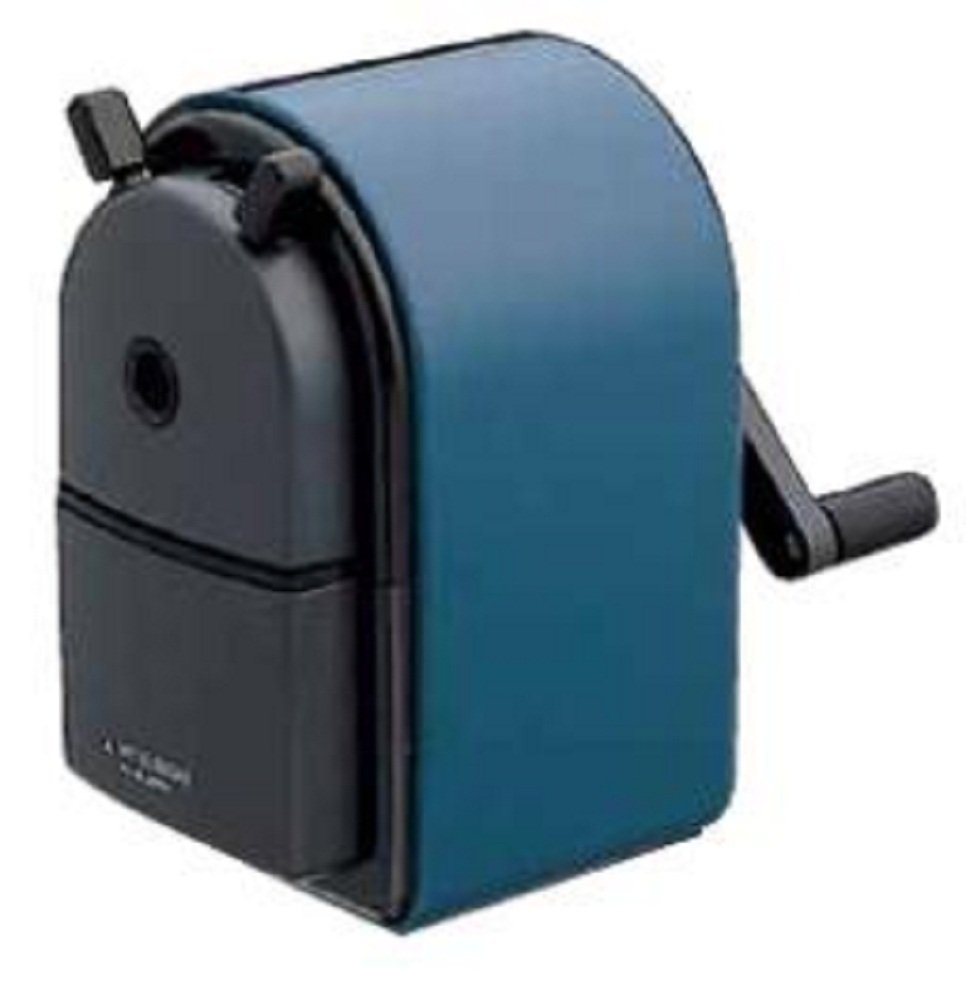 Uni KH-20 Hand Crank Wooden Pencil Sharpener - Blue