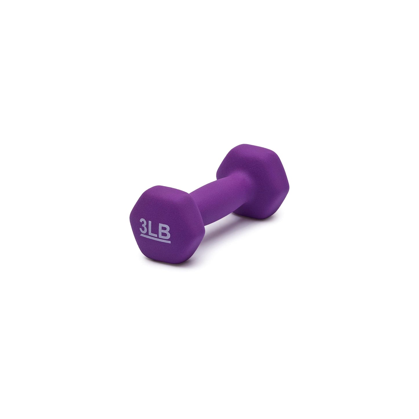 Neoprene Dumbbell Hand Weights, Easy to Grip, 3 Pounds, Purple, Pair