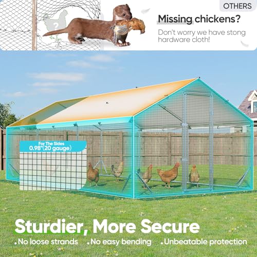 Quictent Large Metal Chicken Coop Run W/Climbing Perch 18x9x6.6FT