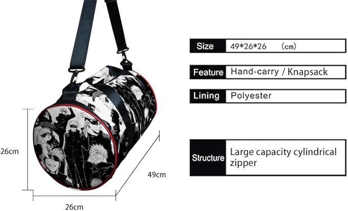 Anime Jujutsu Kaisen Gym Bag- Gojo BW