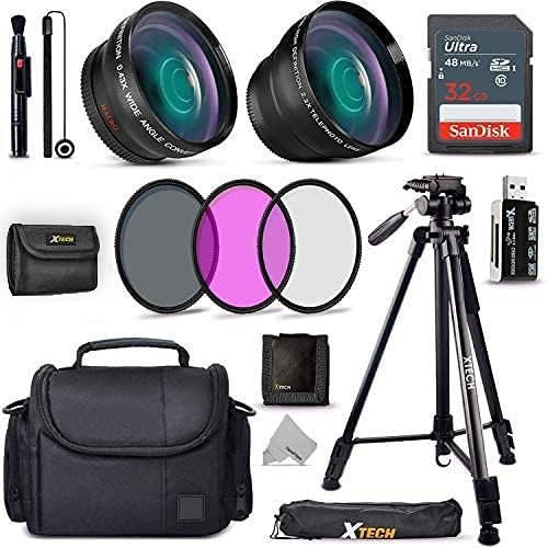 Xtech Accessory Kit f/Canon Rebel T8i, T7, T7i, T6, T6i, T5, T5i SL2, SL3, EOS 70D, 77D, 80D 90D DSLR Camera