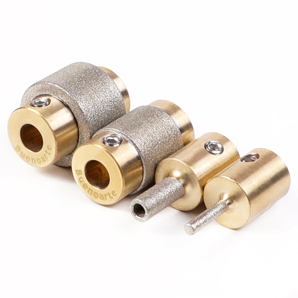 Combination Set 1 3/4 1/4 1/8 Inch Diamond Grinder Bit Head Tools Brass Core Stained Glass Grinder Bits & Diamond Grinder Bit Head Tools, Tools and Supplies for Stained Glass (4)