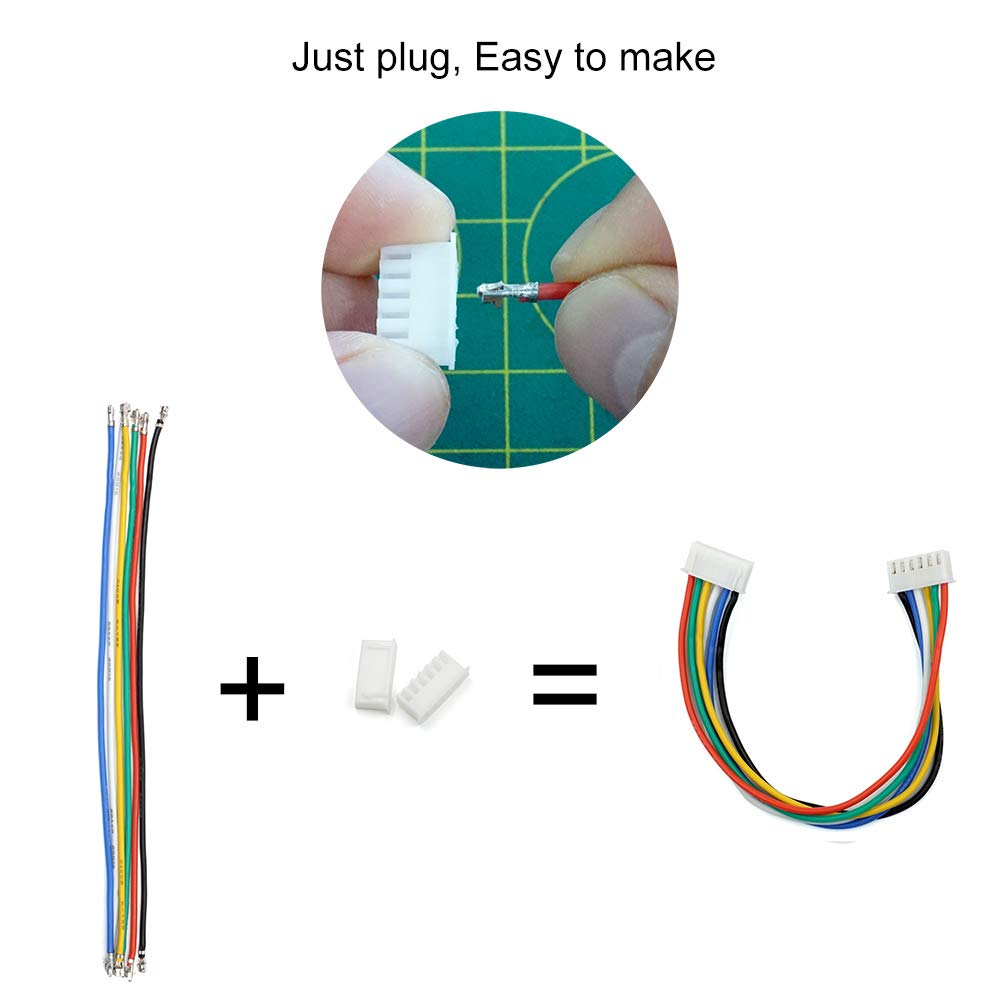 XH 2.54mm Connector Kit with pre-Crimped Cable Wire 2/3/4/5/6/7/8/9/10 Pin Housing JST Adapter Cable Compatible with JST-XH Connector