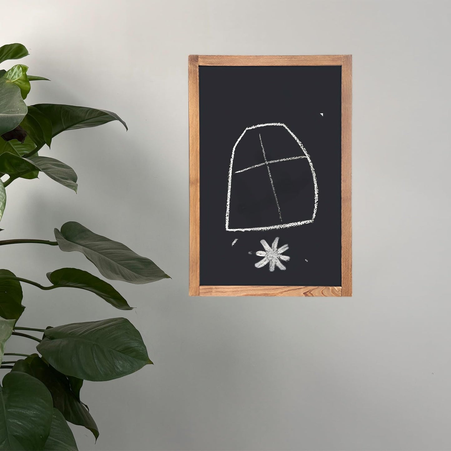 newnewshow 12"x16" Magnetic Chalkboard with Rustic Wood Frame