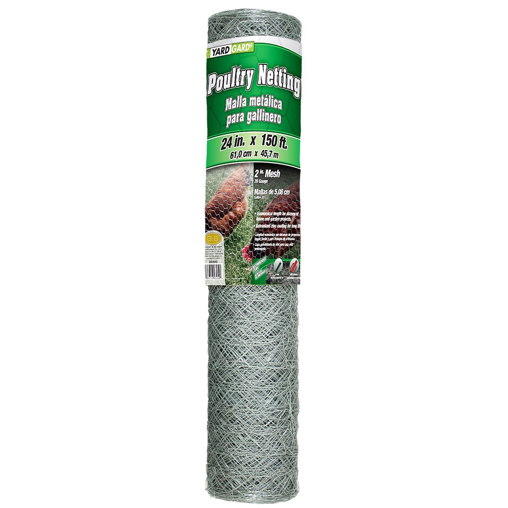 Chicken Wire 2 Inch Mesh 24 Inch X 150 Foot 20 Gauge Galvanized Steel Wire