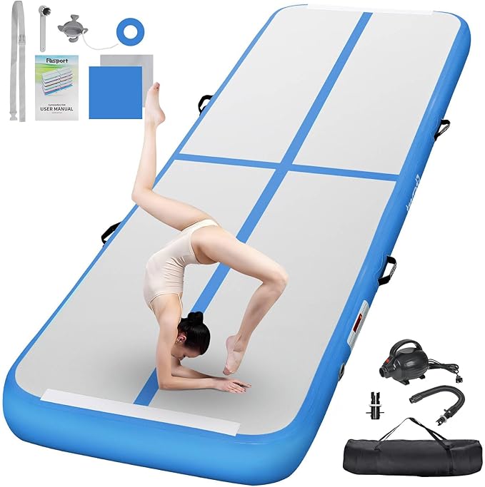 Colchoneta Inflable Para Gimnasia Rítmica 2-6 Metros, Grosor 10/15 Cm, Incluye Bomba 600W, Antideslizante, Para Yoga, Fitness, Exterior