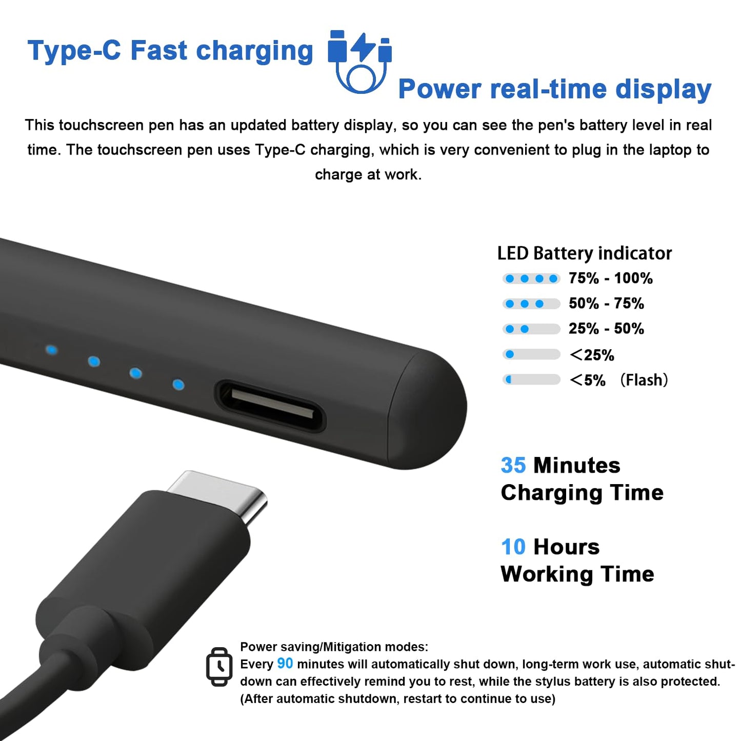 Stylus Pens for Touch Screens - Tablet Pen- (Black)