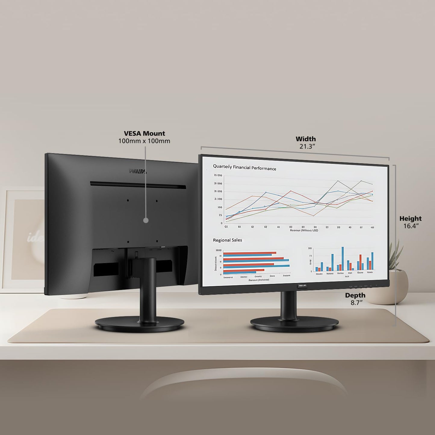 Philips 24 Inch Computer Monitor FHD 100Hz VA VESA Flicker-Free