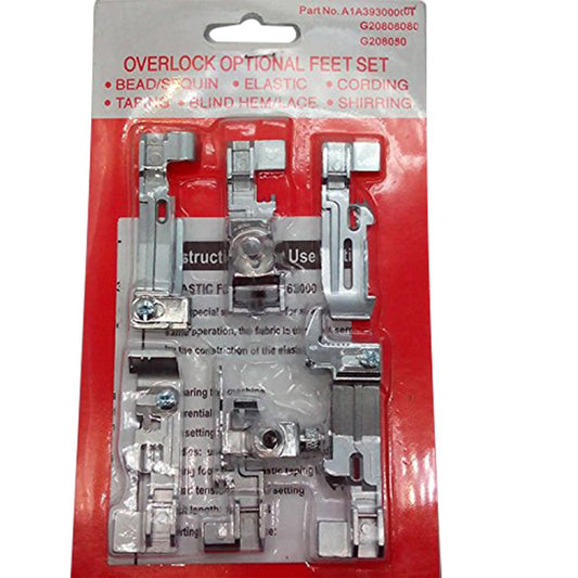 Set of 6 Serger Overlock Feet for Singer QuantumLock