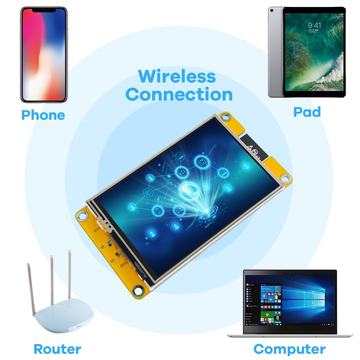 Hosyond 3.5'' 320x480 Touch Screen ESP32 Display with WiFi+BT, ST7796U Driver LCD TFT Screen Module for Arduino IoT
