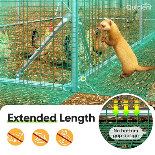 Quictent Large Metal Chicken Coop Run W/Climbing Perch 18x9x6.6FT