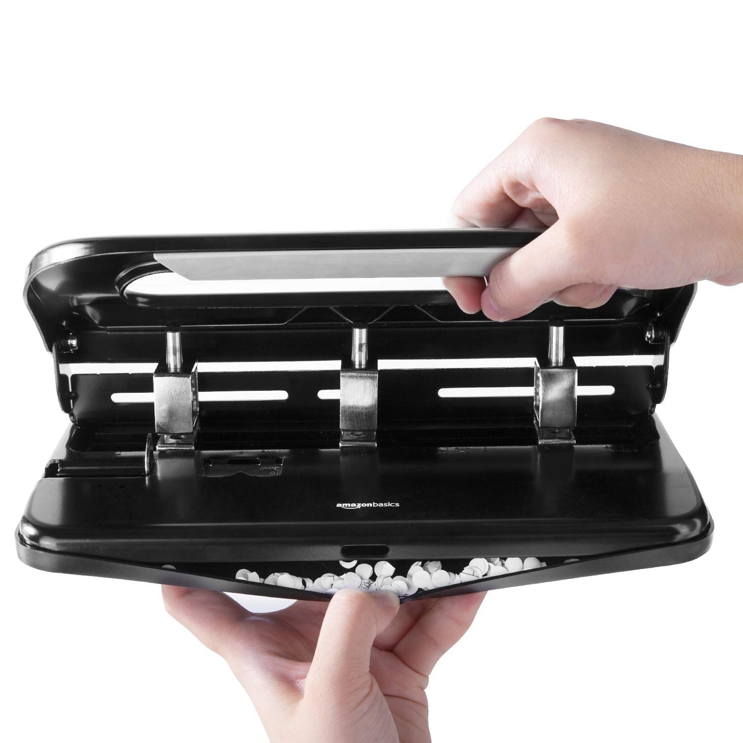 Semi-Adjustable 3-Hole Punch, 30 Sheet Capacity, Black