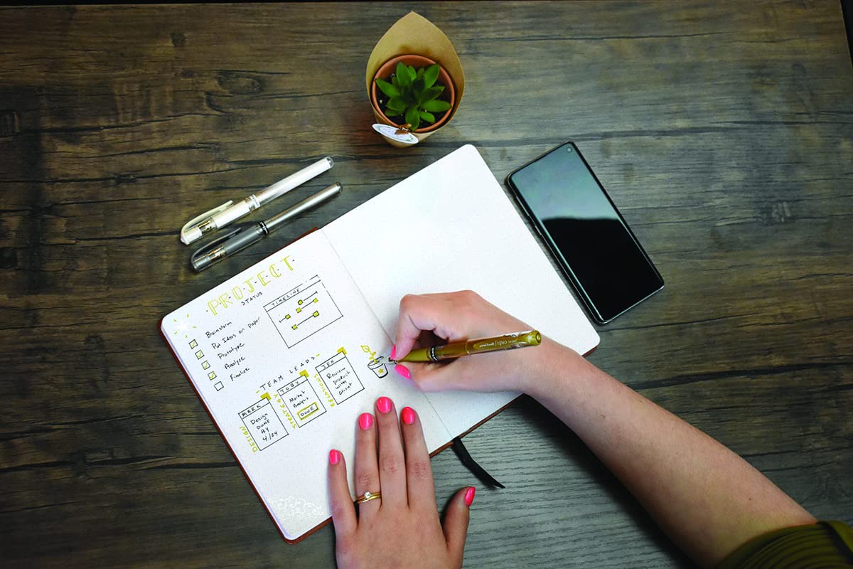 Uniball Signo 207 Gel Impact Stick Pens - 10 Assorted 1.0mm