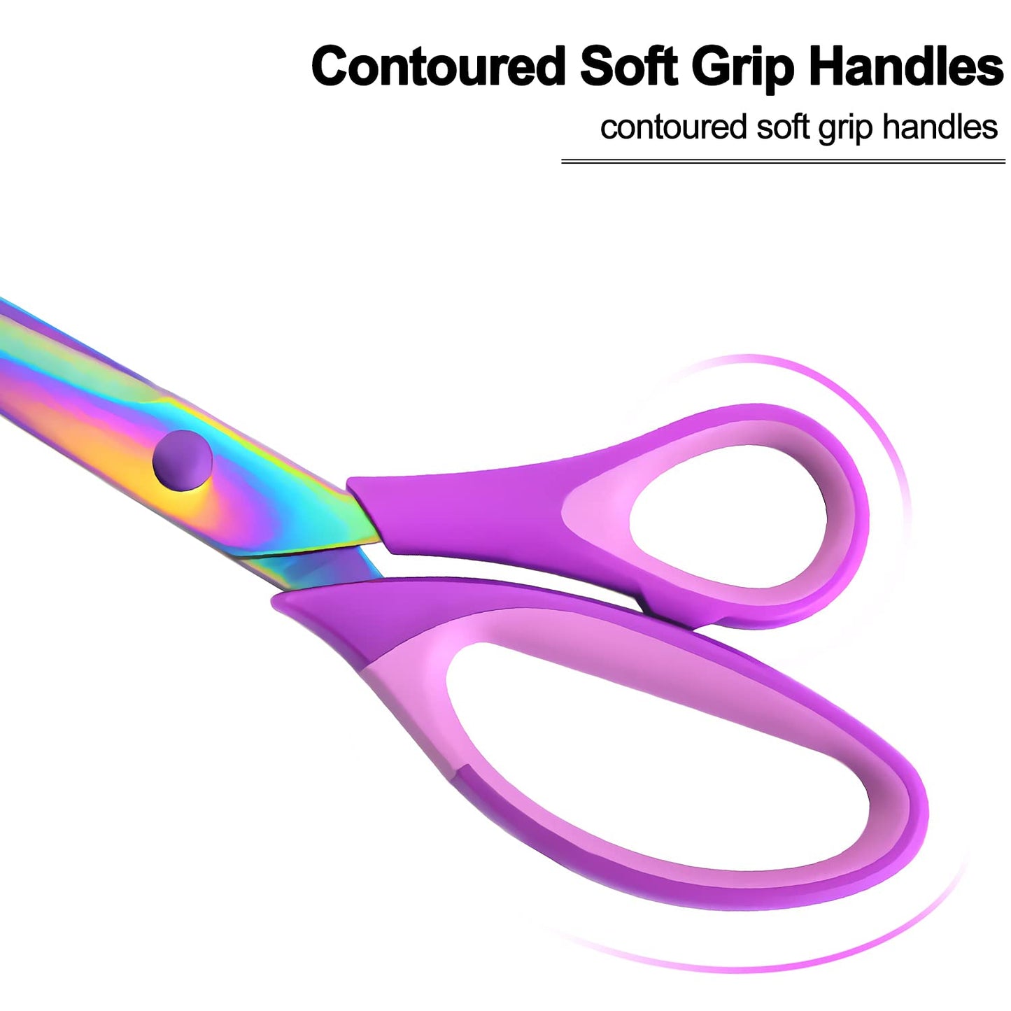 Craft Scissors Set of 3 Pack, Comfort Grip Handle, Purple