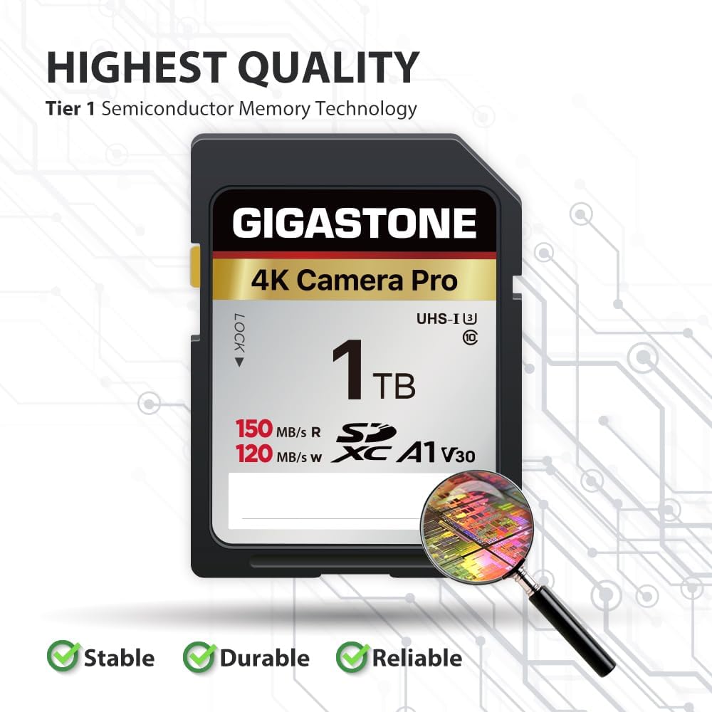 GIGASTONE 1TB SD Card with USB Type C Card Reader