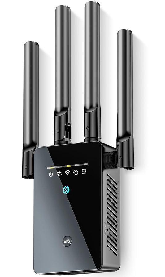 WiFi Extender Signal Booster - 6X Faster Internet Extender WiFi Booster