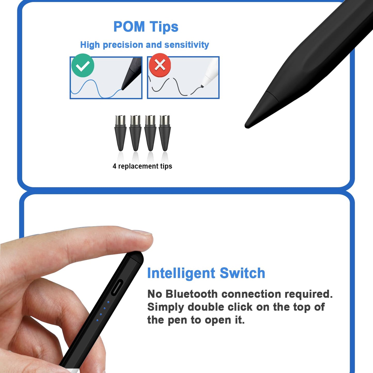Stylus Pens for Touch Screens - Tablet Pen- (Black)