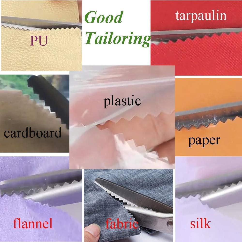JISTL Green Pinking Shears Comfort Grips