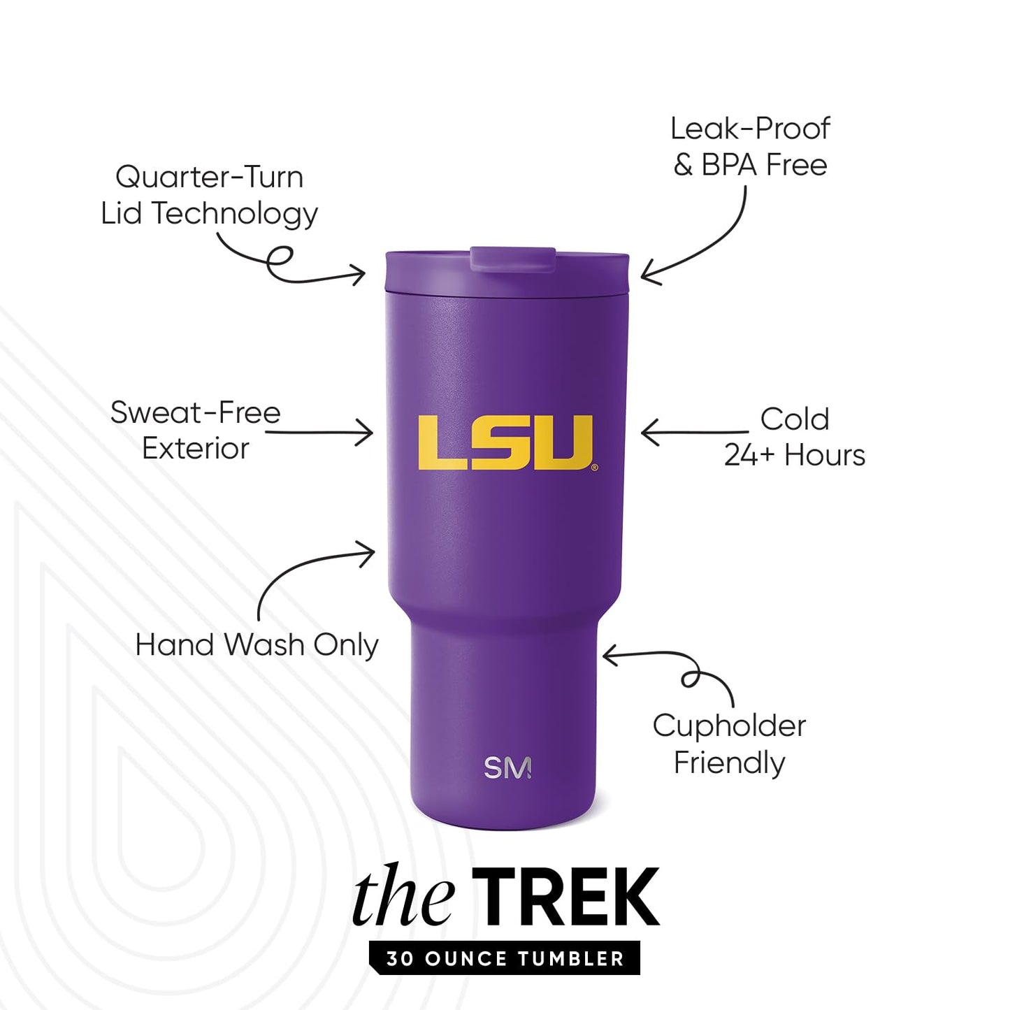 Simple Modern LSU Tigers 30 oz Tumbler with Flip Lid and Straws