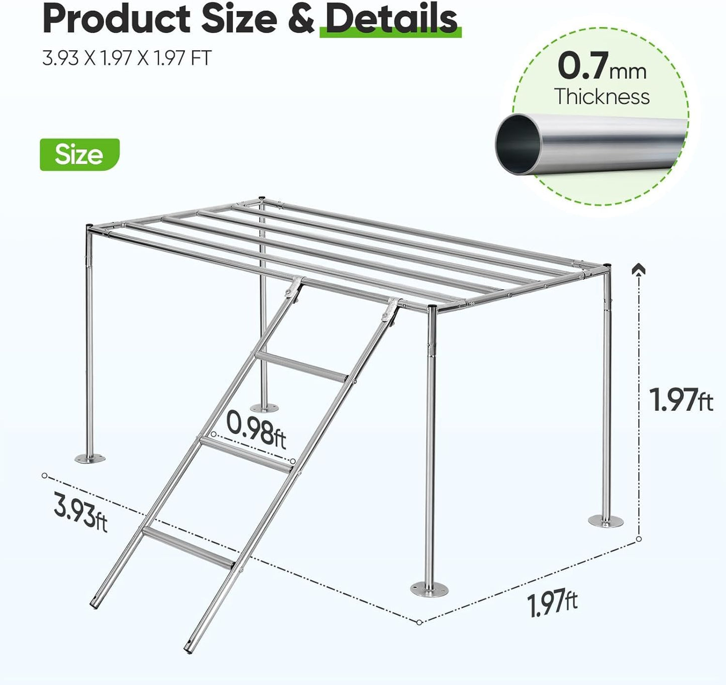 Quictent Large Metal Chicken Coop Run W/Roosting Perch, 18x9x6.6FT