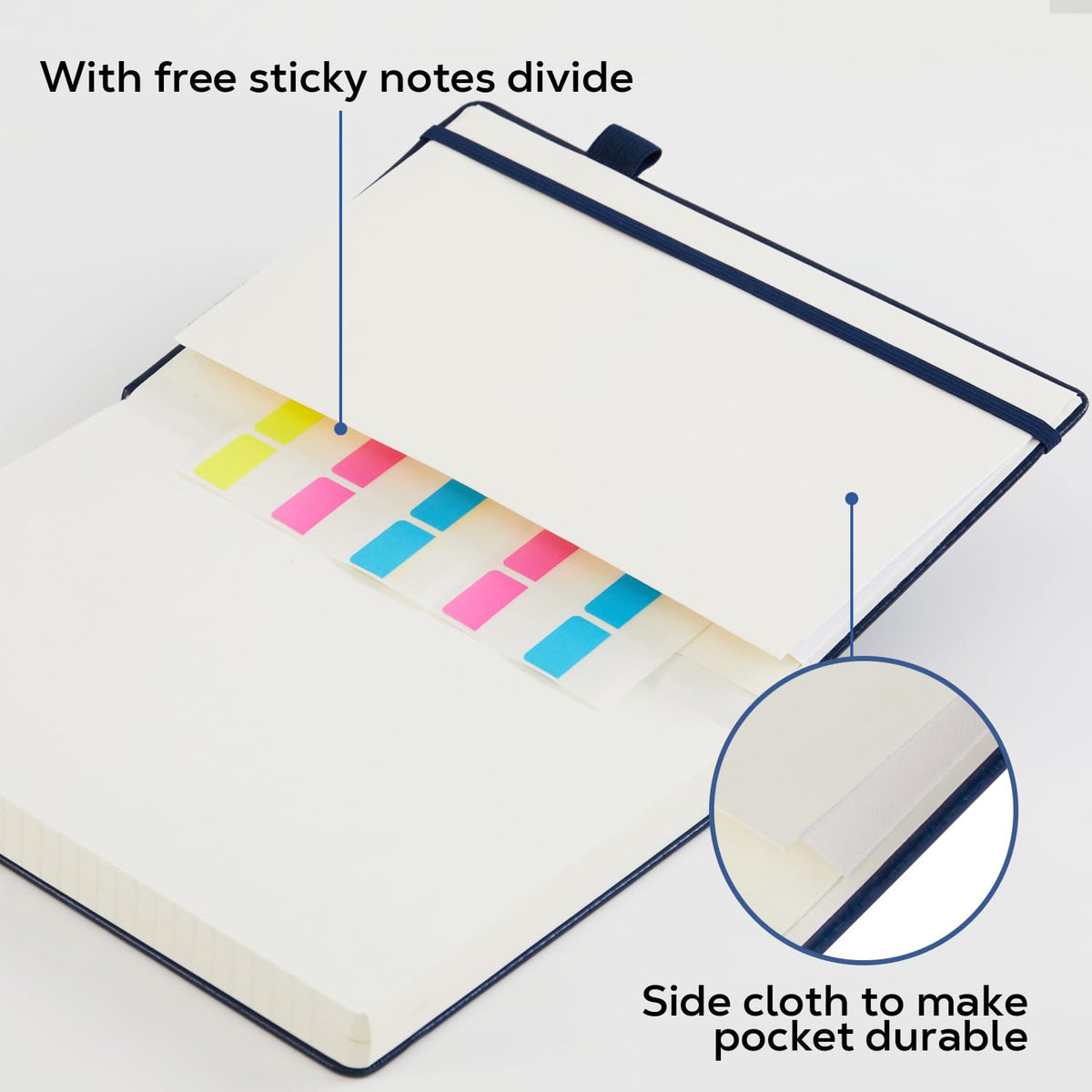 Hardcover Lined Notebook Journal for Writing, 320 Pages Leather Thick College Ruled Notebook Journal with 100GSM Paper, A5 (5.7'' X 8.4'')  Black