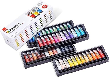 48 PRO Artist Quality 48 Pc. Acrylic Paint Set, 22ml (0.74oz) Tubes, Set of 48 Unique, Highly Pigmented Colors